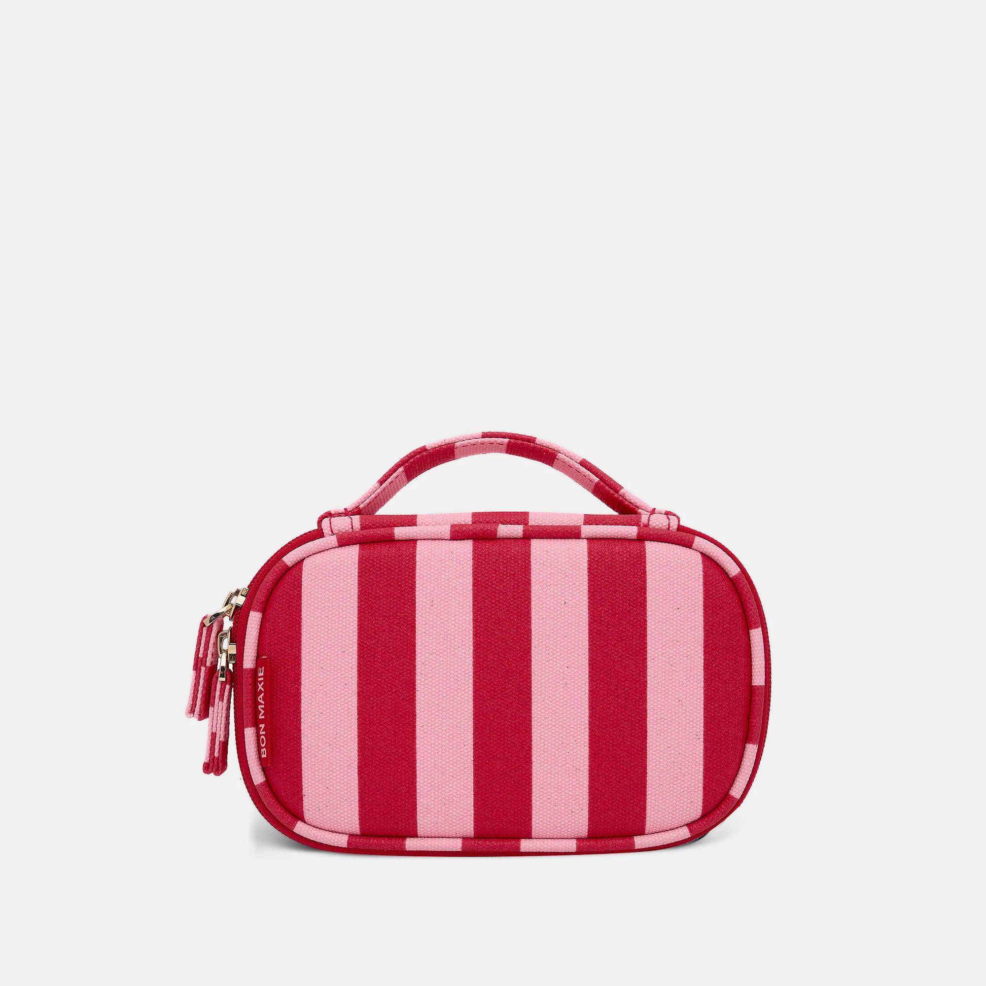 Handy Handle Case in signature coated canvas -- Pink and Red Stripe