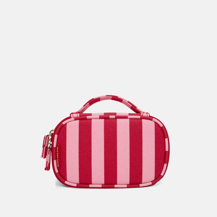 Handy Handle Case in signature coated canvas -- Pink and Red Stripe