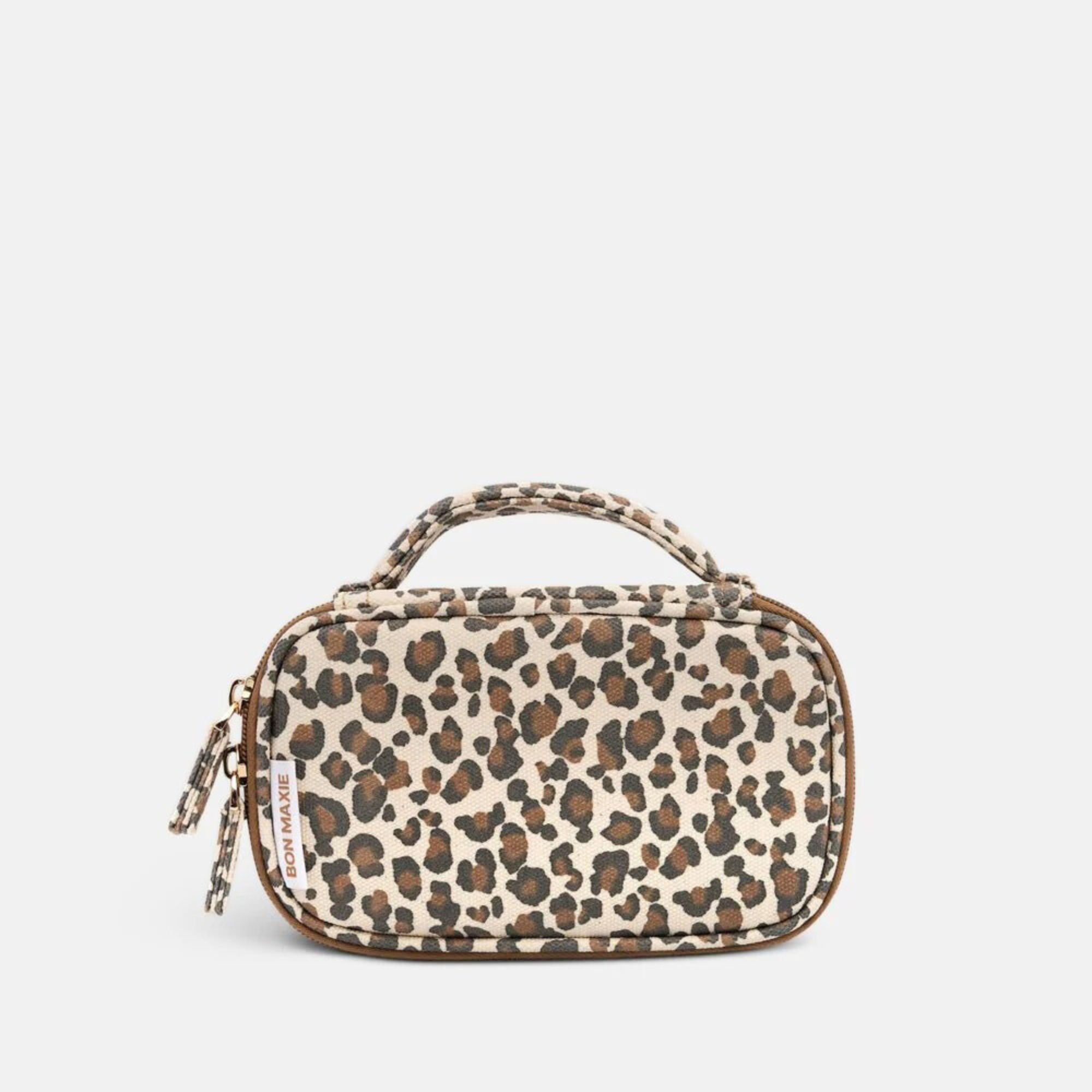 Handy Handle Case in signature coated canvas -- Tan Leopard