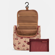 Hanging Toiletry Bag + Pouch Set with 15 pockets - Cherries