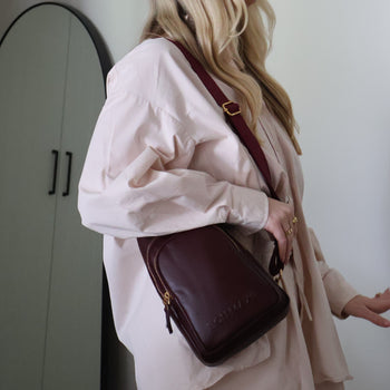 Multi-Wear Crossbody Bag - Nappa Leather - Burgundy