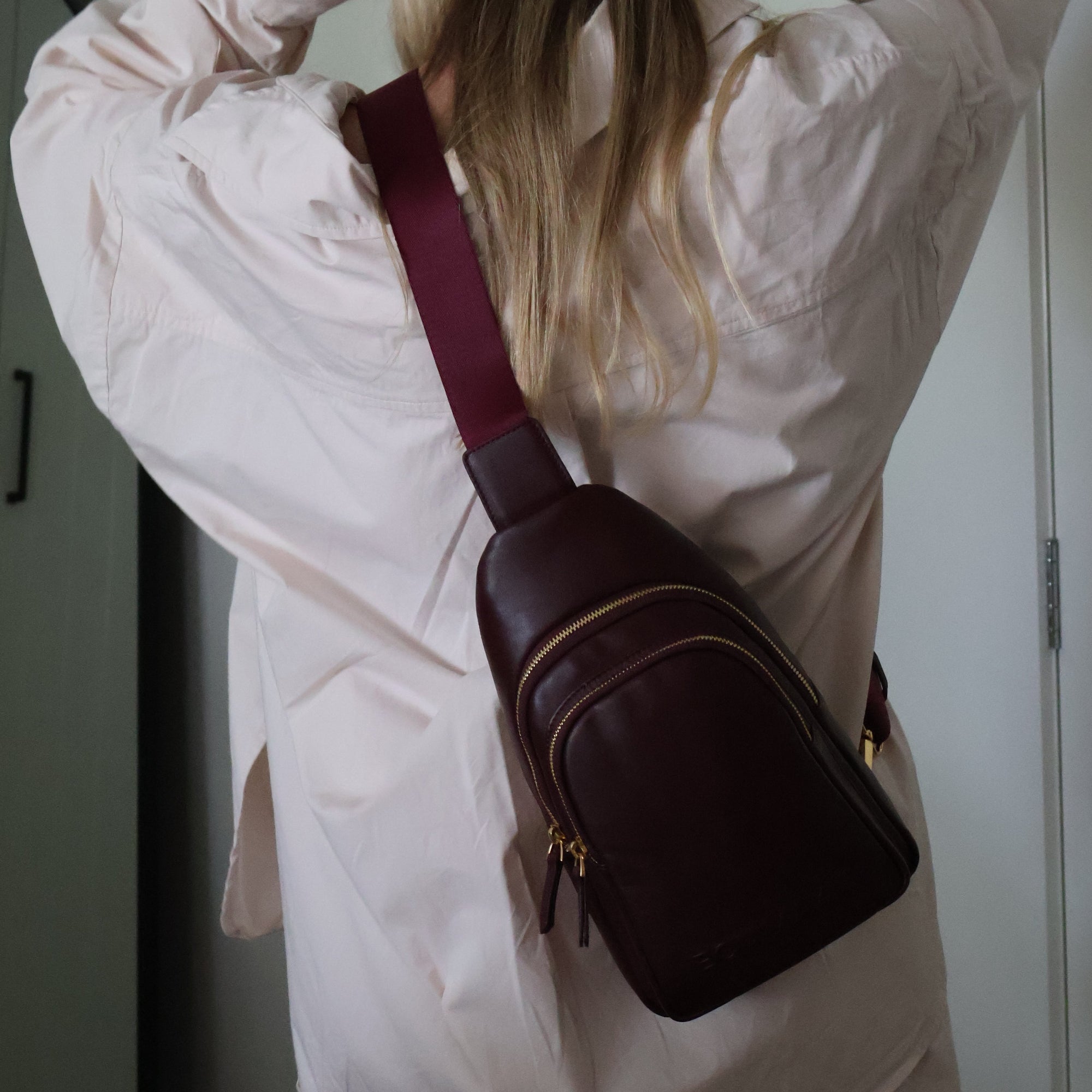 Multi-Wear Crossbody Bag -- Burgundy