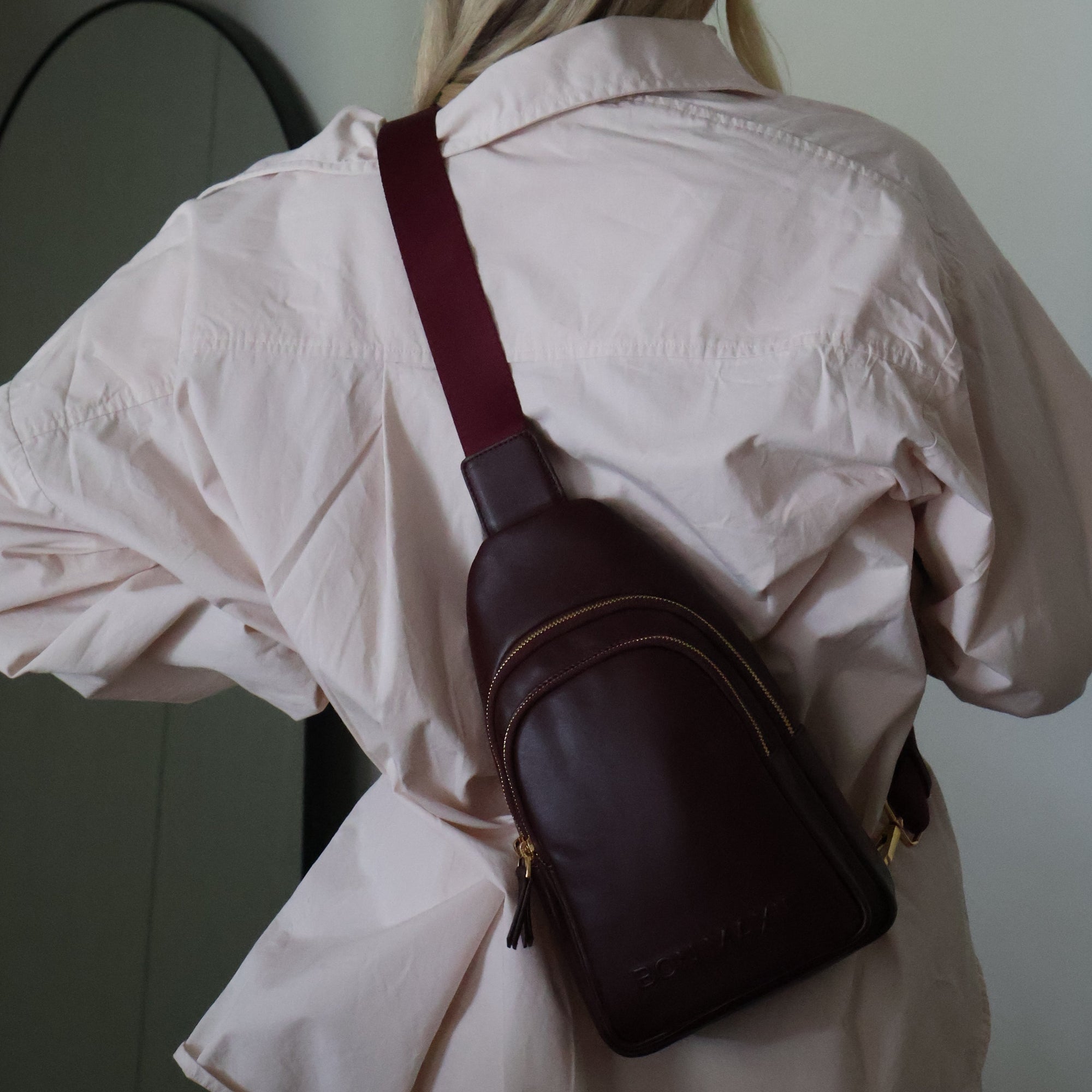 Multi-Wear Crossbody Bag -- Burgundy