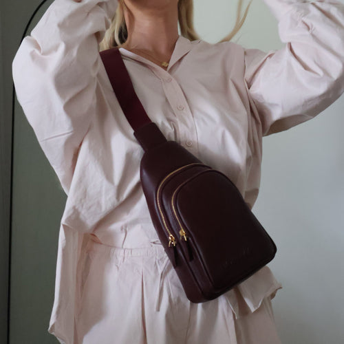 Multi-Wear Crossbody Bag - Nappa Leather - Burgundy