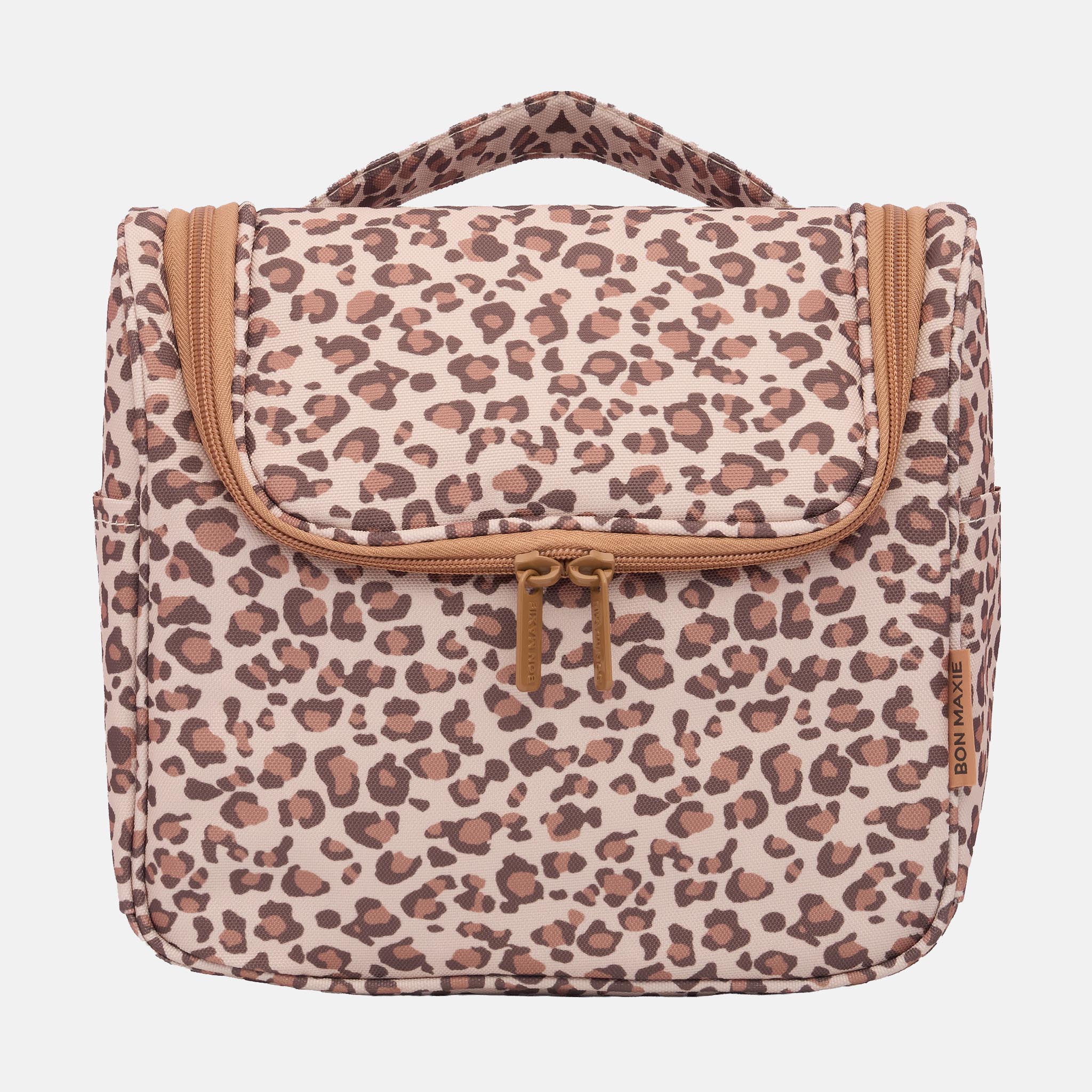 Hanging Toiletry Bag + Pouch Set with 15 pockets - Leopard