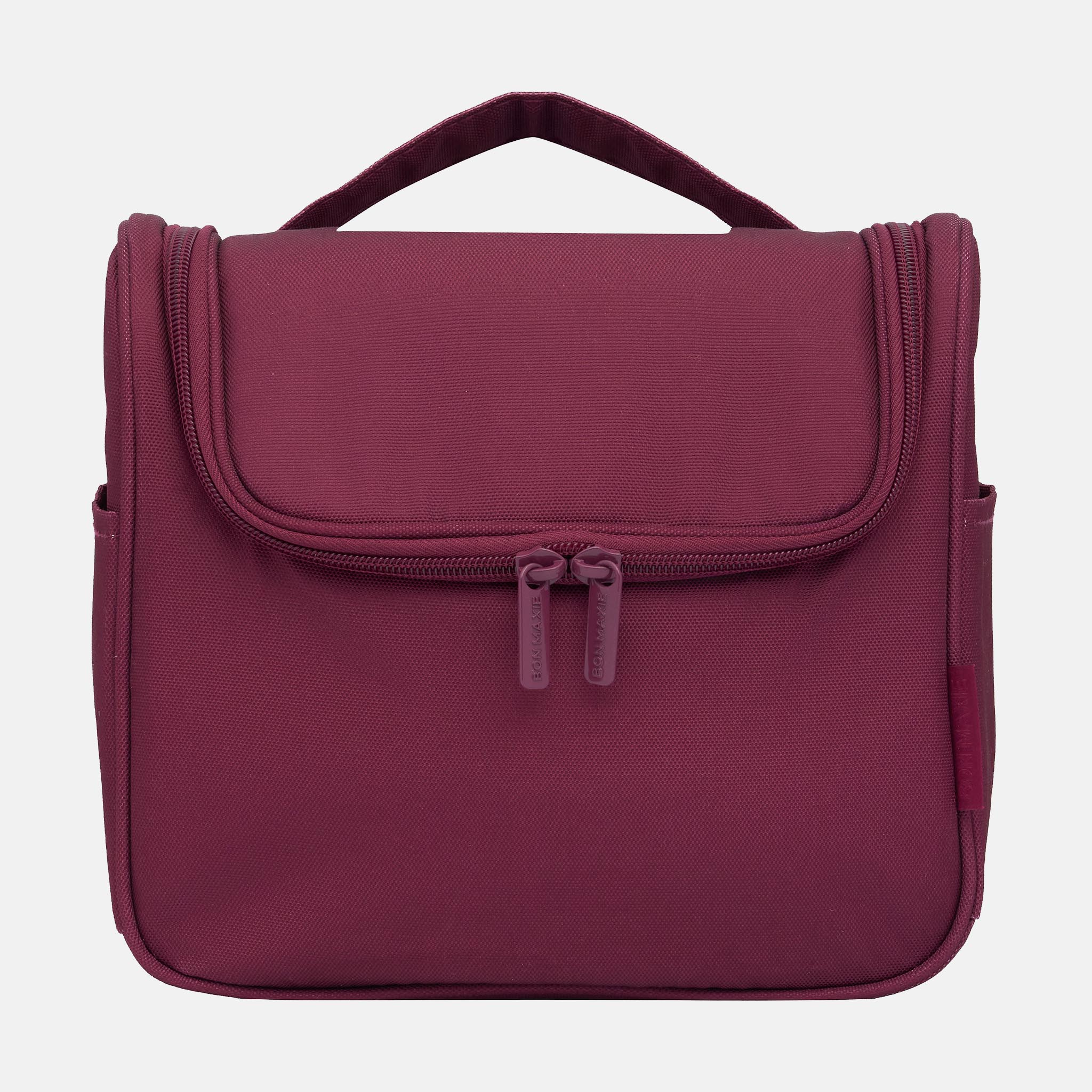 Hanging Toiletry Bag + Pouch Set with 15 pockets – Burgundy