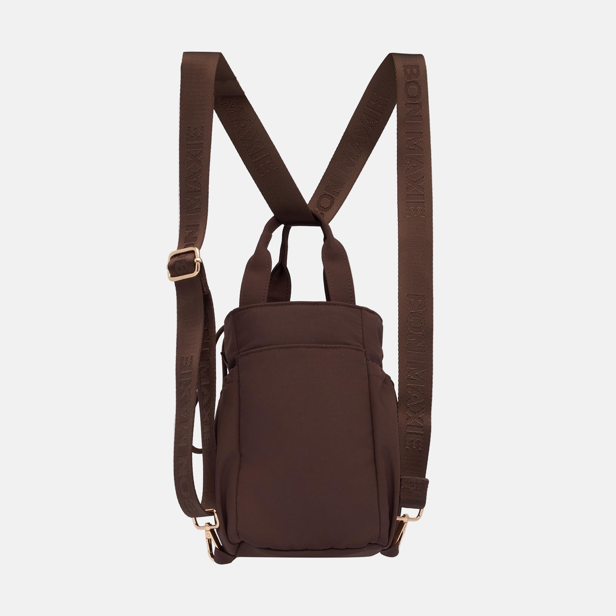 Multi-Wear Water Bottle Bag - Crossbody, Backpack, Sling, Handles - Chocolate