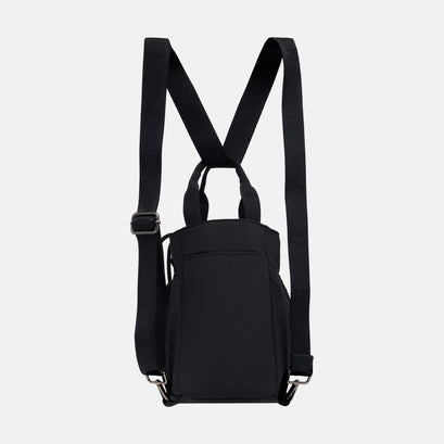 Multi-Wear Water Bottle Bag - Crossbody, Backpack, Sling, Handles - Black