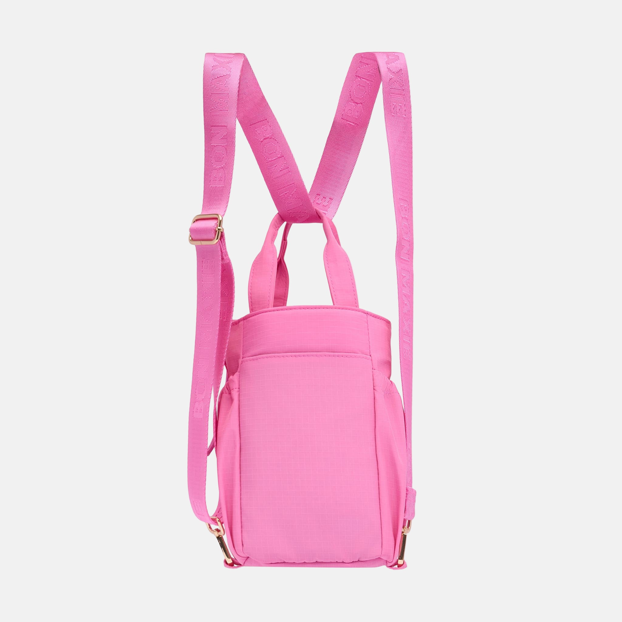 Multi-Wear Water Bottle Bag - Crossbody, Backpack, Sling, Handles - Pink