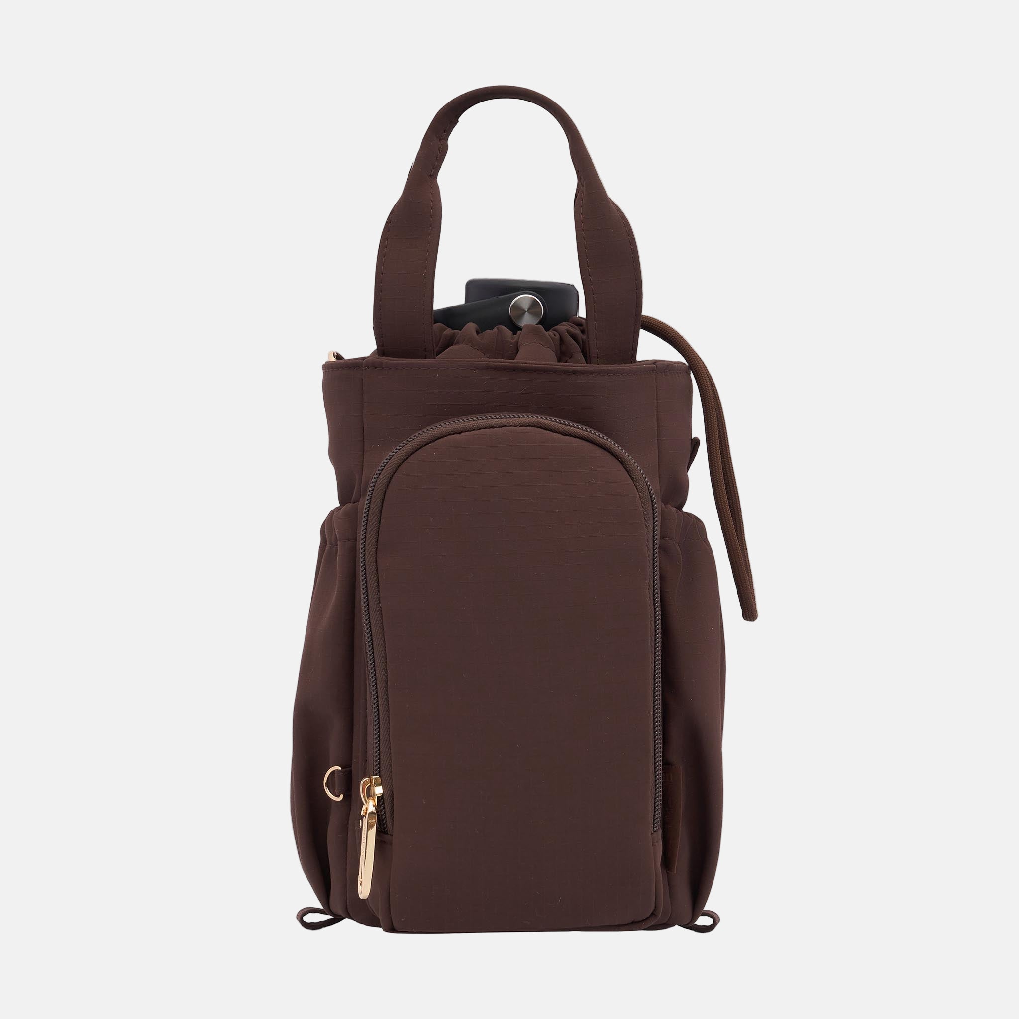 Multi-Wear Drink Bottle Bag with handles - Chocolate