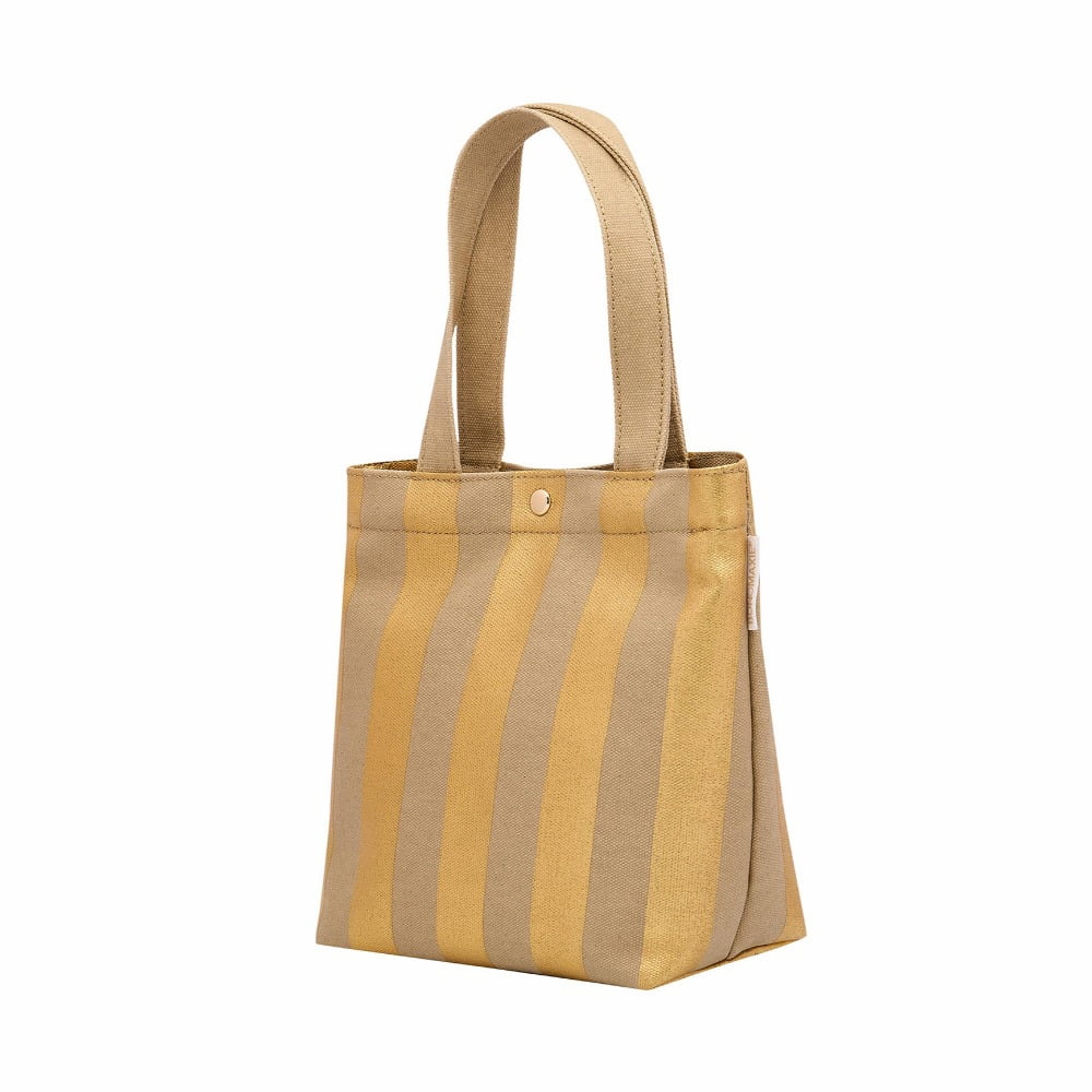 Mini Bonnie Tote Bag - Gold Stripe