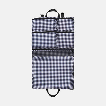Multi-Pocket Hanging Packing Cube with compression - Black Gingham