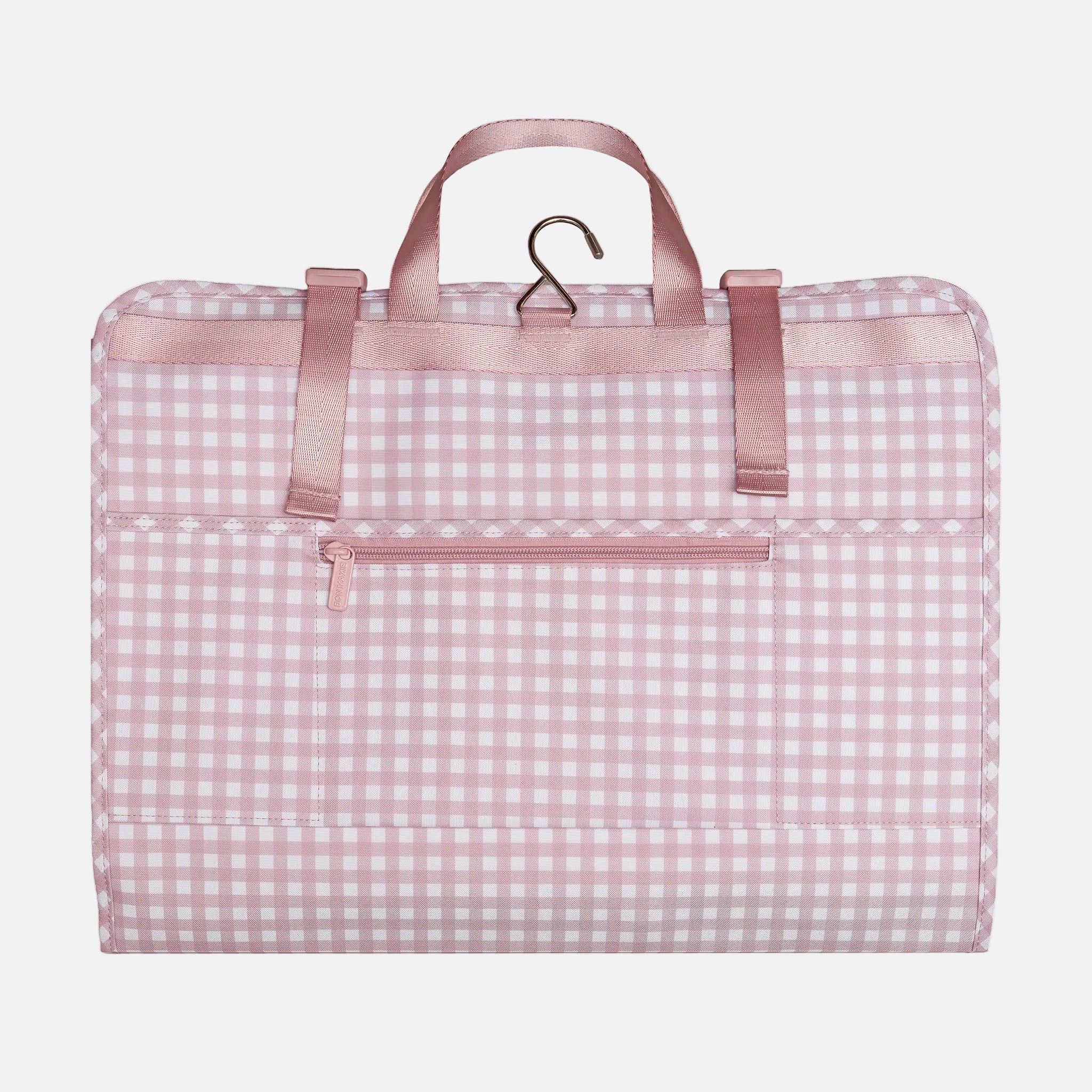 Multi-Pocket Hanging Packing Cube with compression - Milk Tea Gingham