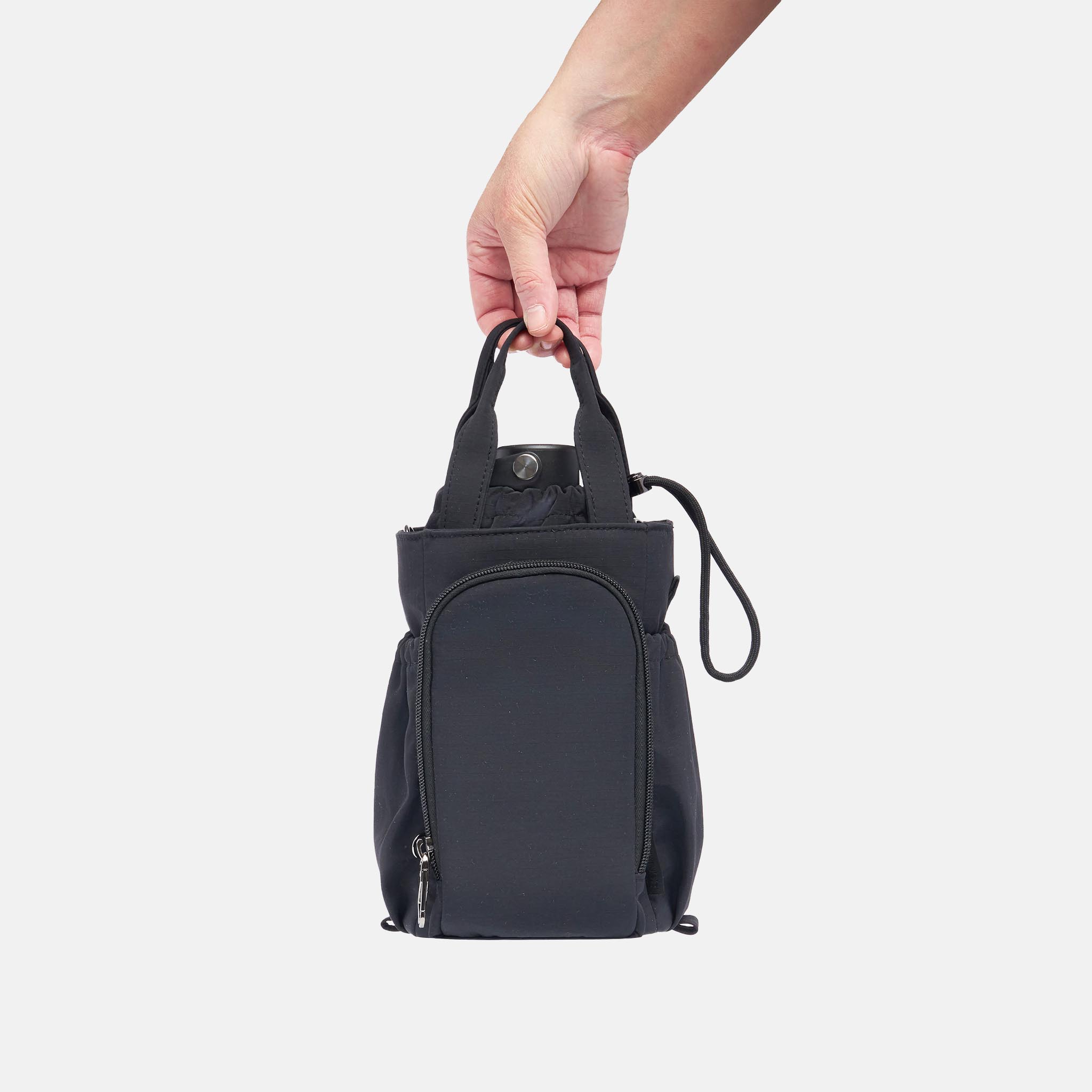 Multi-Wear Drink Bottle Bag with handles - Black