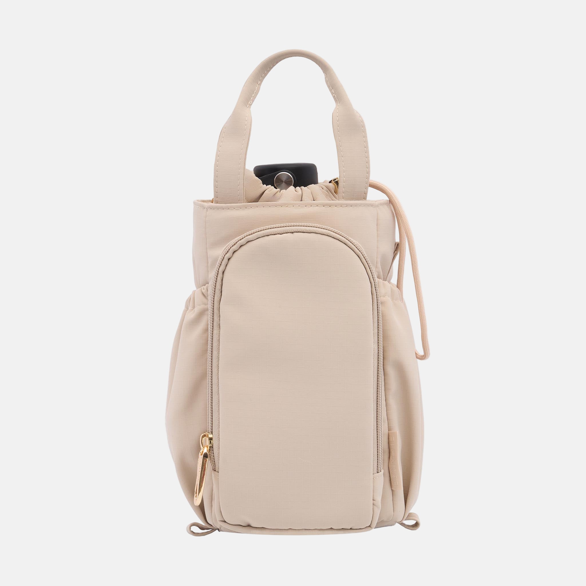 Multi-Wear Drink Bottle Bag with handles - Oat Milk