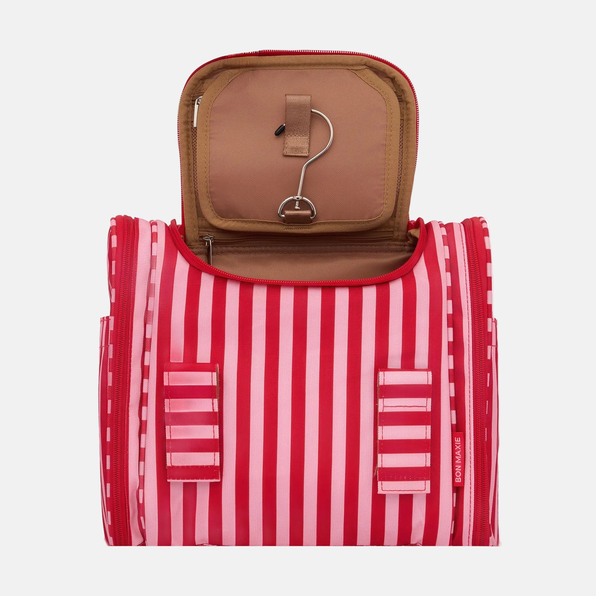 Mega Hanging Toiletry Bag + Day Pouch + Pouch Duo - Pink/Red Stripe