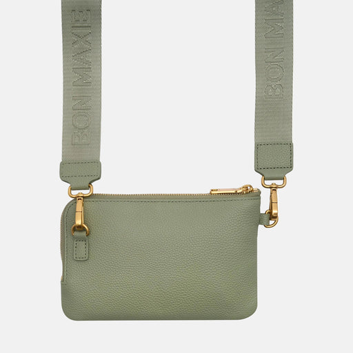 The Crossbody Phone Wallet - Pebbled Leather -- Sage