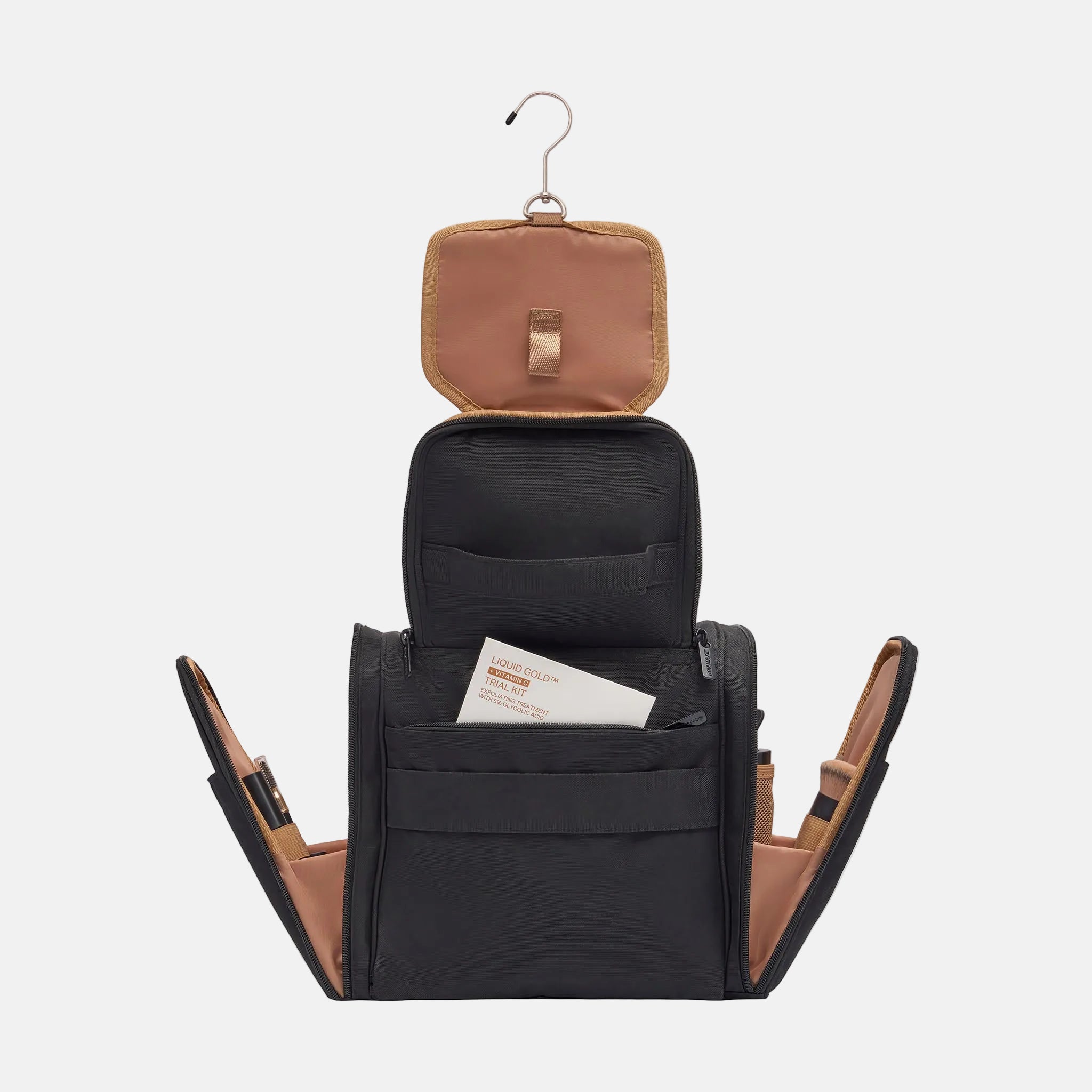 Mega Hanging Toiletry Bag + Day Pouch + Pouch Duo - Black Gingham