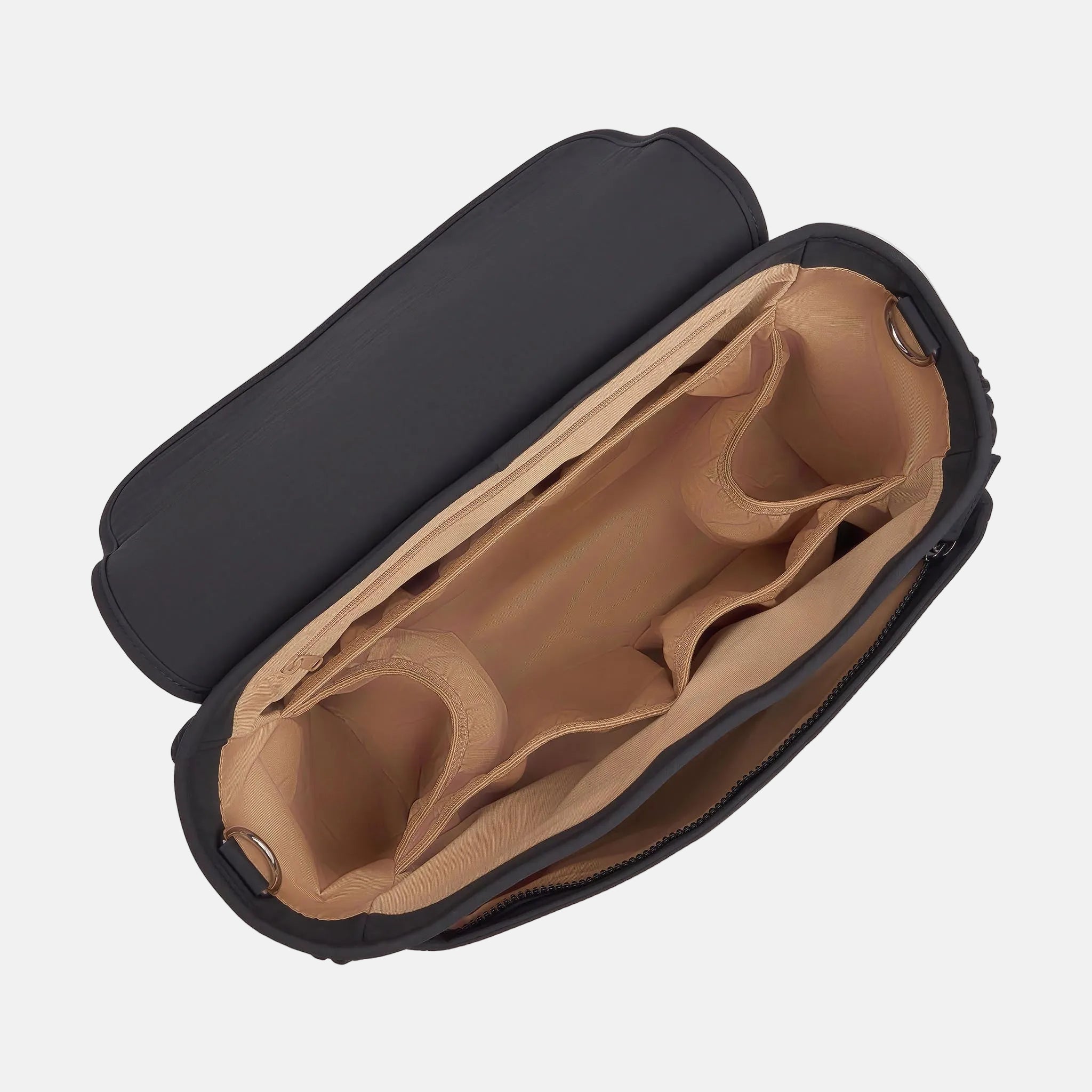 Nappy Bag/Pram Caddy Hybrid in washed nylon - Black