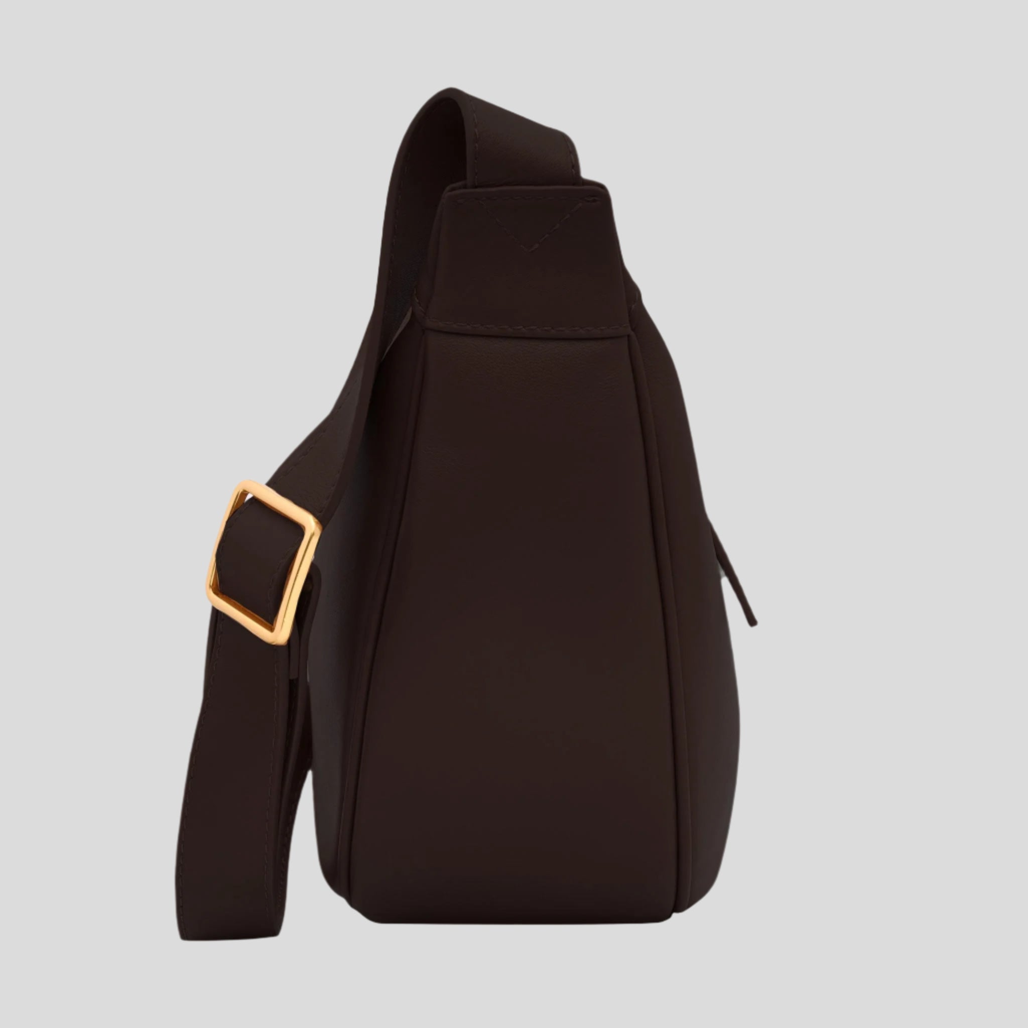 Slouchy Leather Crescent Bag -- Dark Chocolate