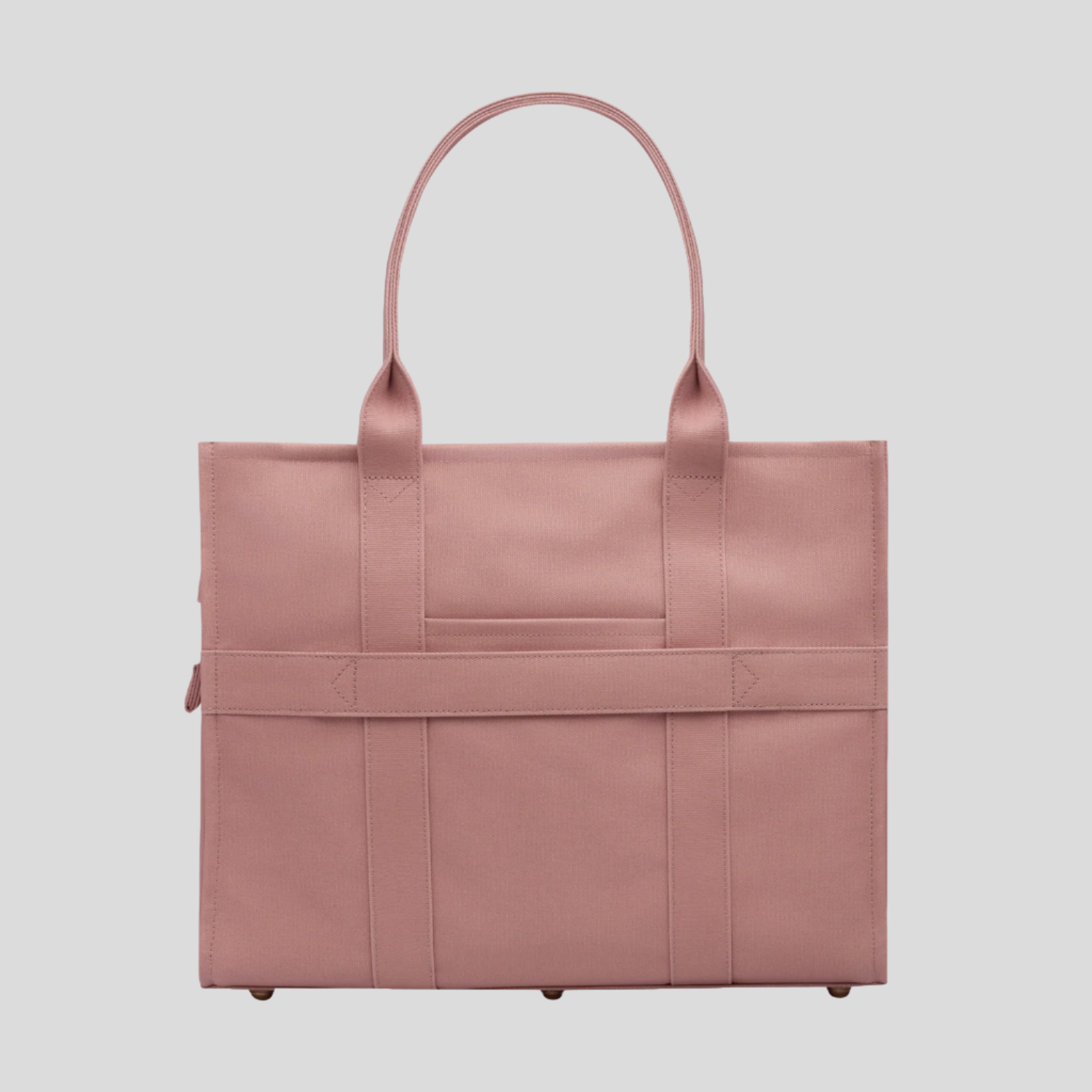Large Structured Coated Canvas Tote -- Rosewater Mauve