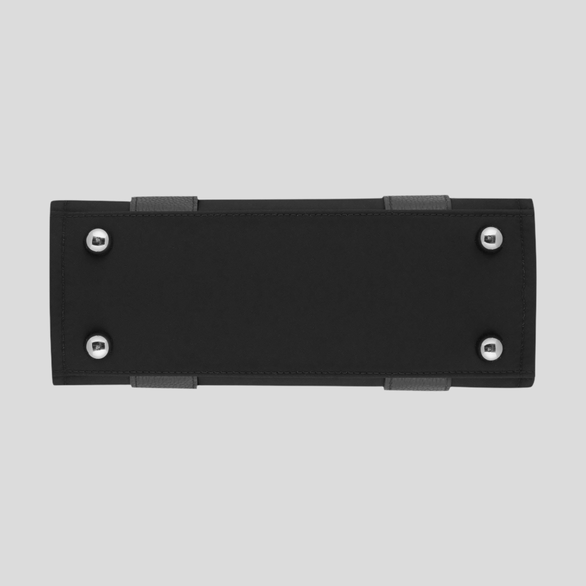 Micro Structured Tote Bag- Black (Leather/Nylon)