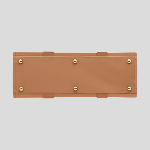 Large Structured Tote Bag - Tan (Leather/Nylon)