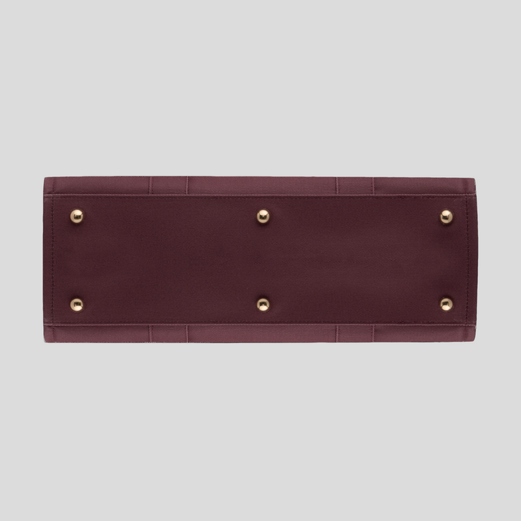 Large Structured Tote Bag - Burgundy