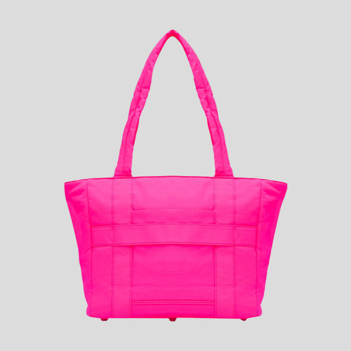 Everyday Tote Bag in washed technical nylon -- Neon Pink