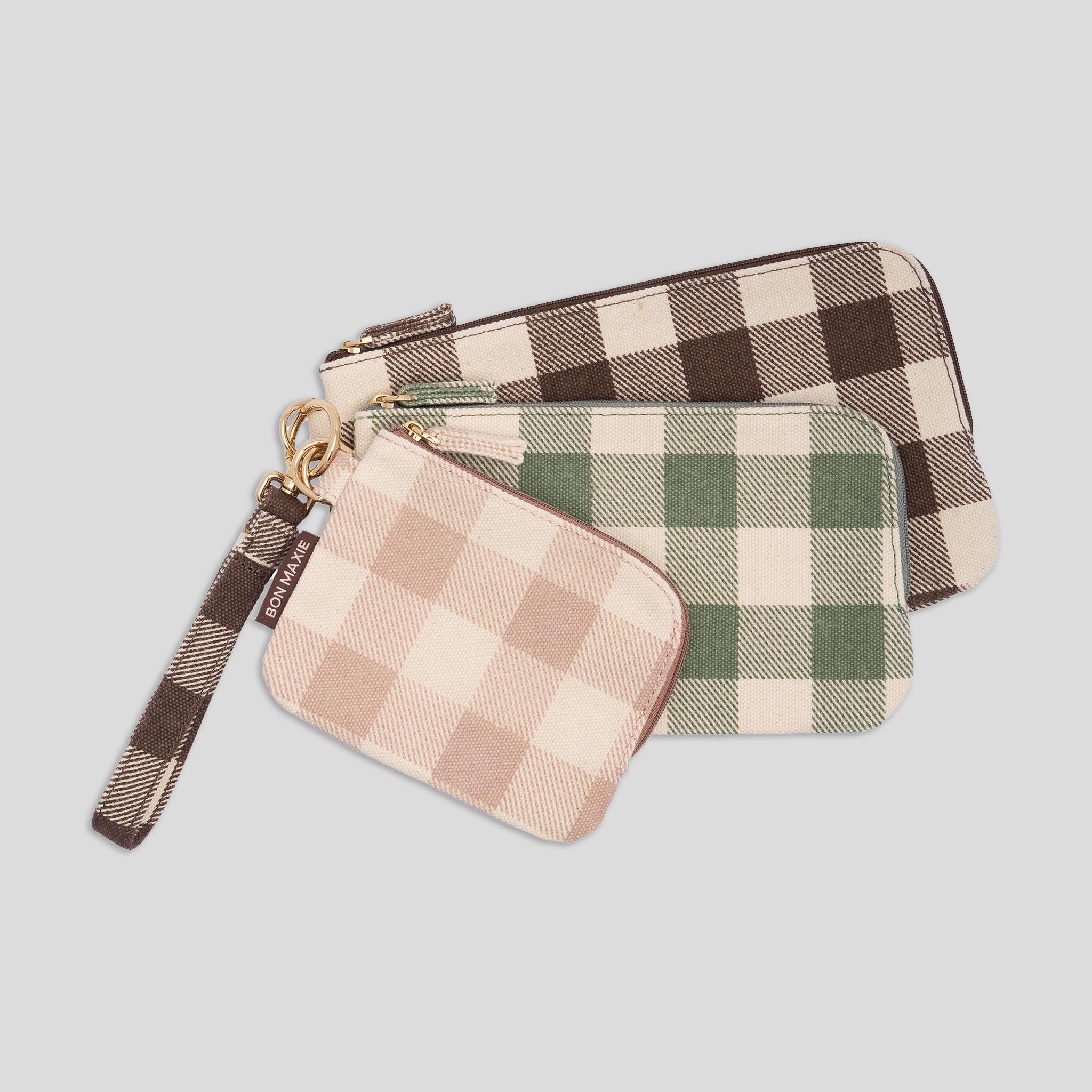 Bag Buddies Organiser Pouch Set -- Muted Gingham