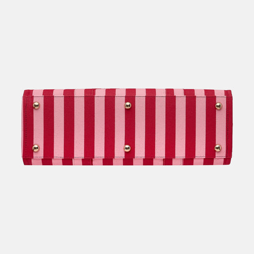 Large Bon Vivant Structured Tote - Pink/Red Stripe