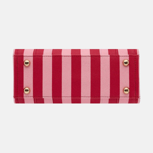 Mini Structured Tote - Pink/Red Stripe