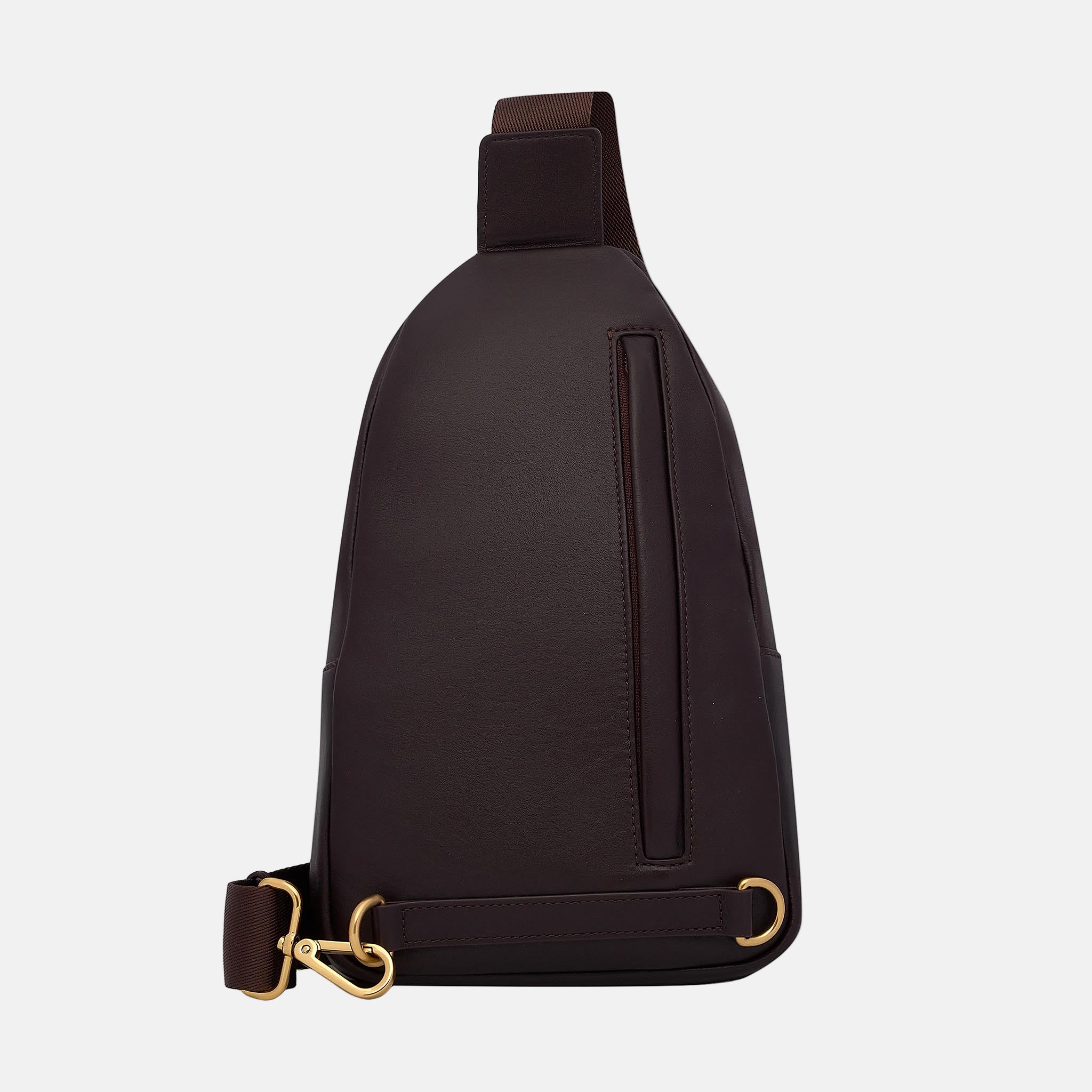 Multi-Wear Crossbody Sling Bag in smooth nappa leather - Dark Chocolate