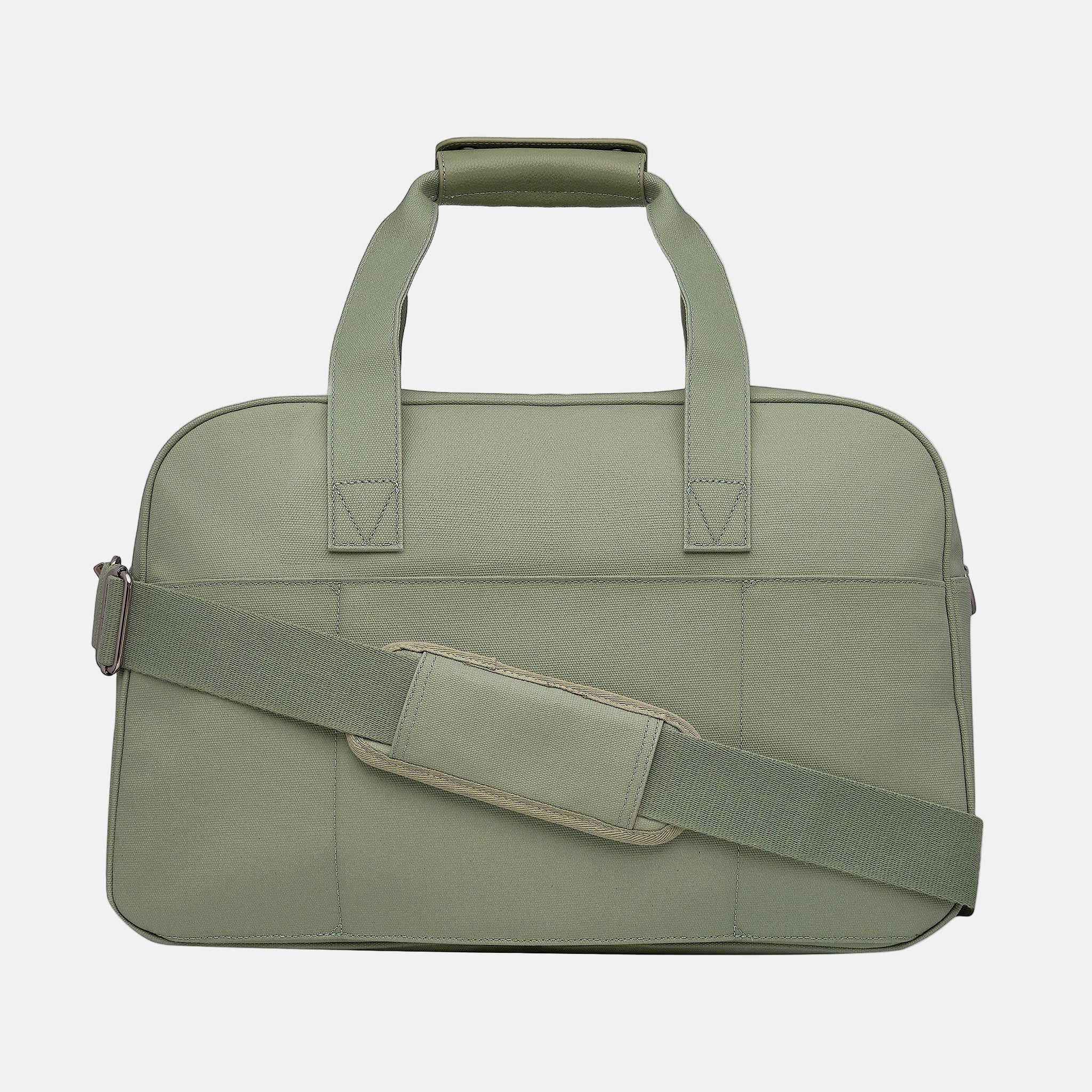 Bon Voyage Weekender Bag in coated canvas + leather - Sage