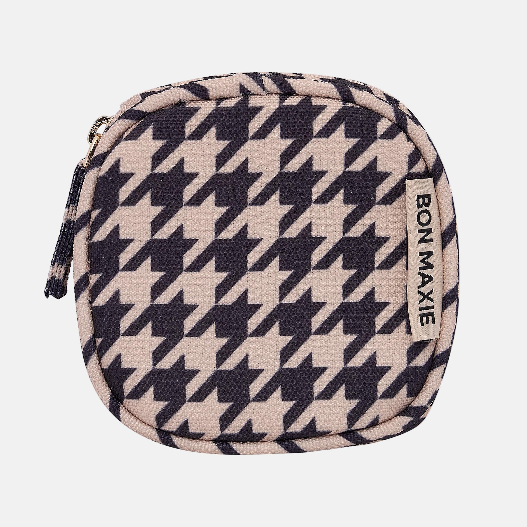 Travel Jewellery Case - Houndstooth