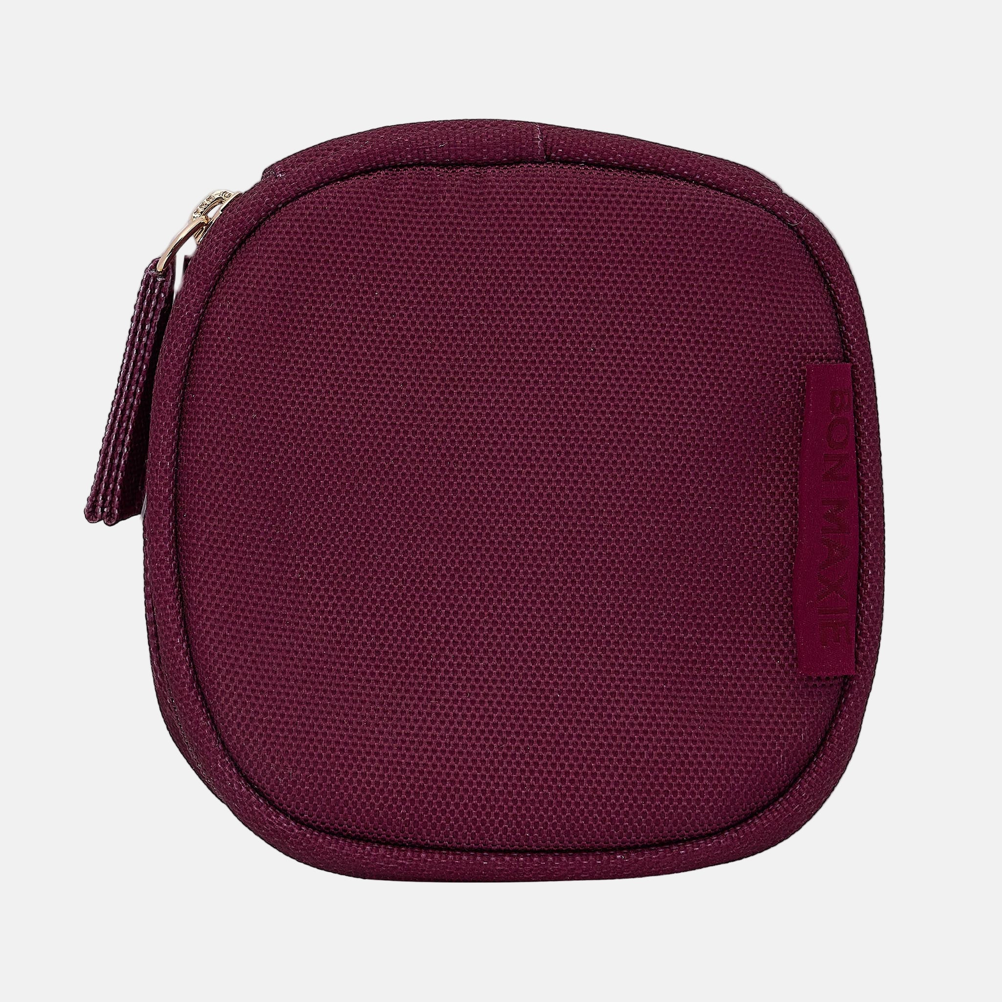 Travel Jewellery Case in water-resistant nylon - Burgundy