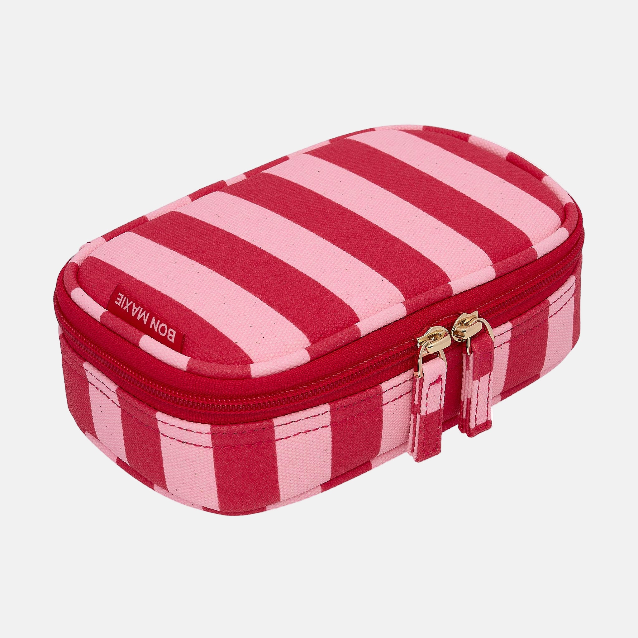 Handy Handle Case in signature coated canvas -- Pink and Red Stripe