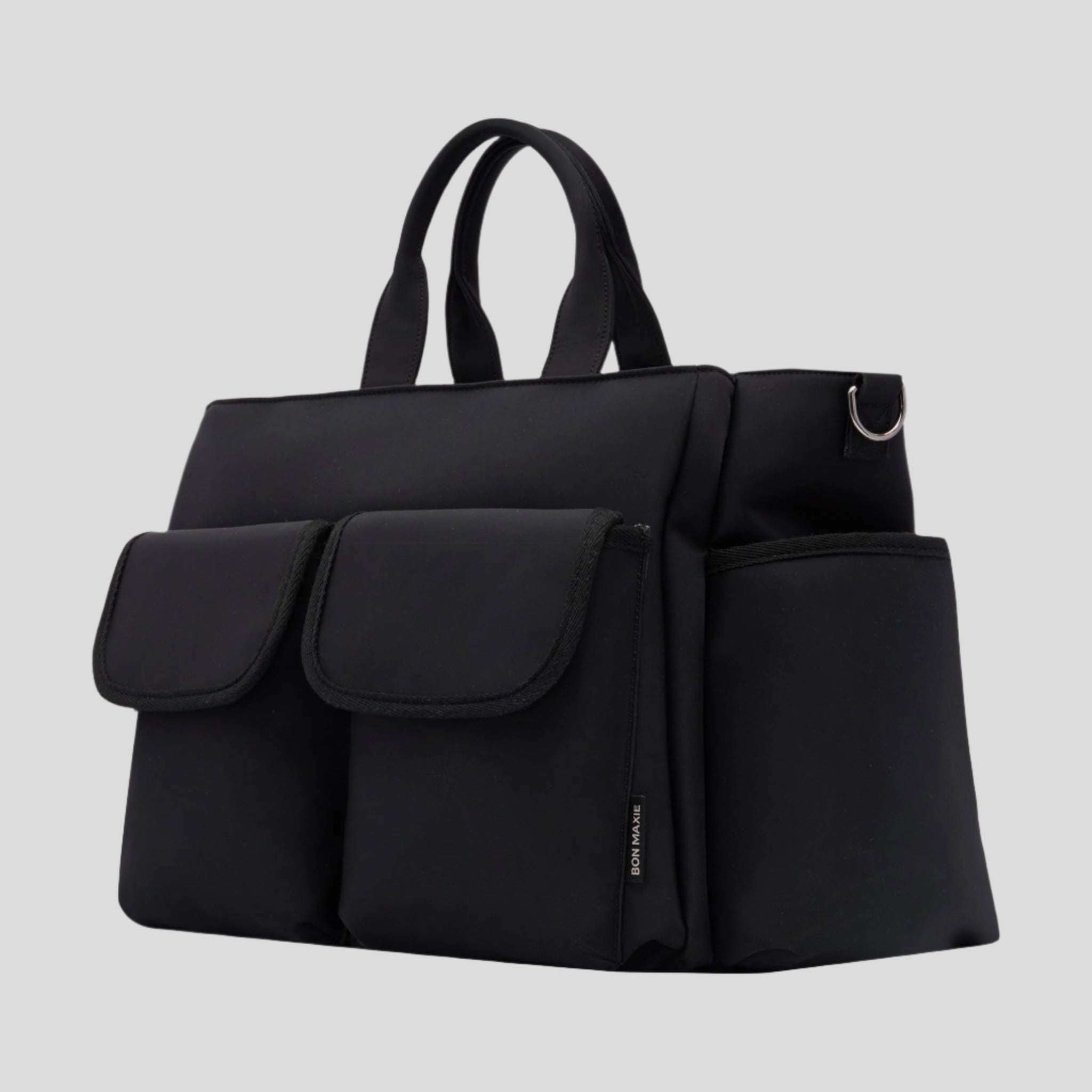 Everyday Multi-Pocket Tote Bag -- Black Nylon