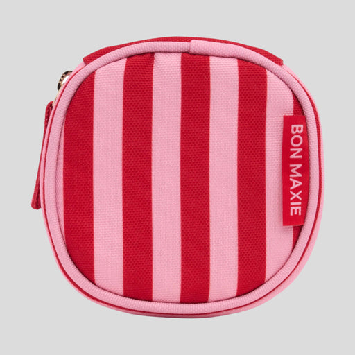 Travel Jewellery Case - Pink/Red Stripe