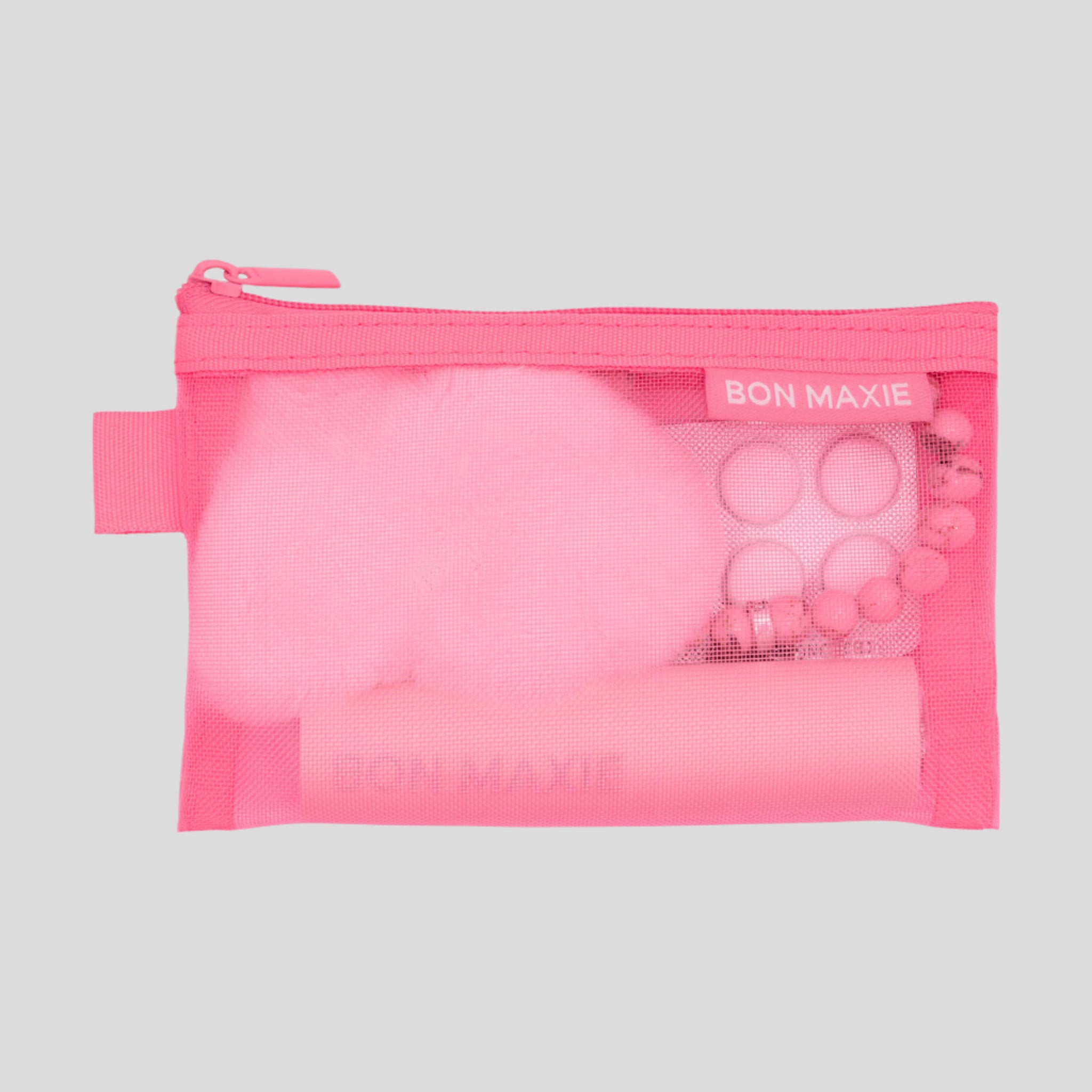 Bon Voyage Travel Toiletry Bag -- Neon Pink/Tan Floral
