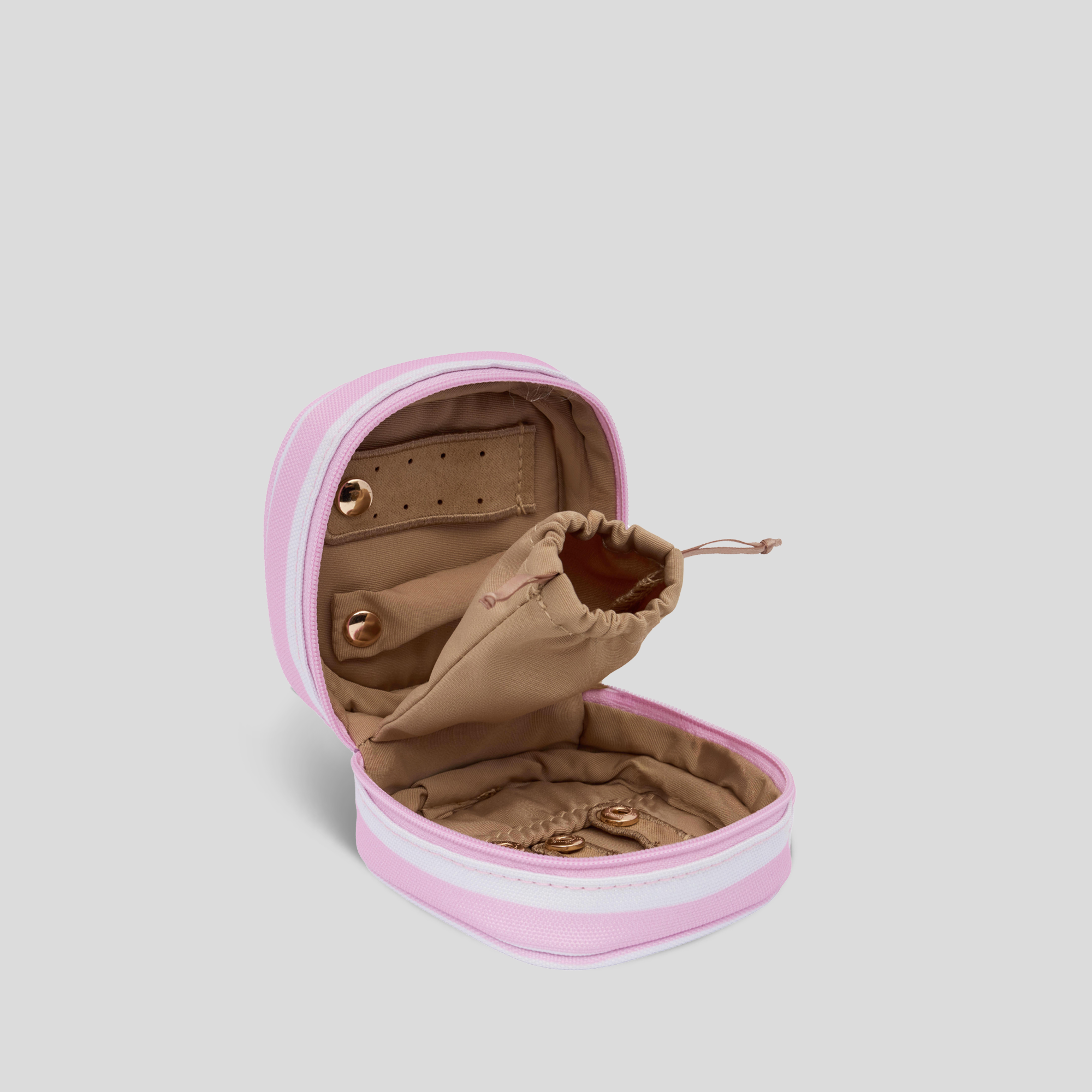Travel Jewellery Case -- Blush Stripe