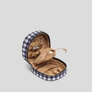 Travel Jewellery Case -- Black Gingham