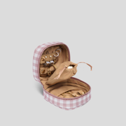 Travel Jewellery Case -- Milk Tea Gingham