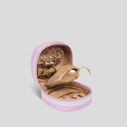 Travel Jewellery Case -- Blush Stripe