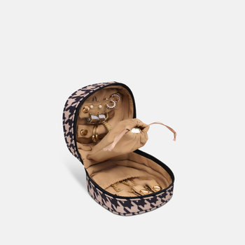 Travel Jewellery Case in water-resistant nylon - Houndstooth