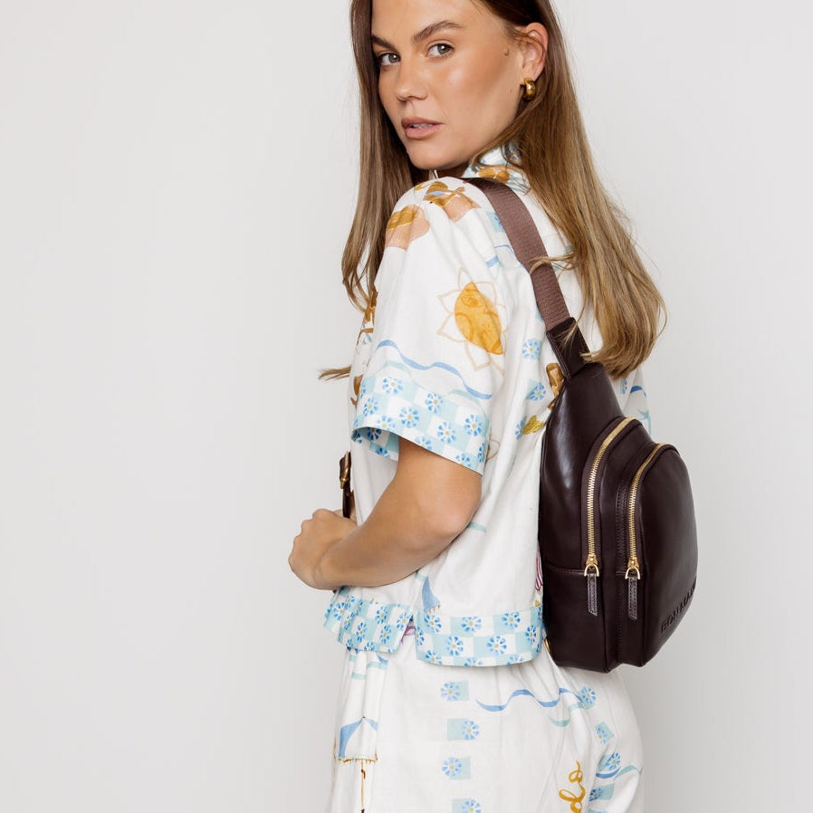 Multi-Wear Crossbody Bag -- Dark Chocolate