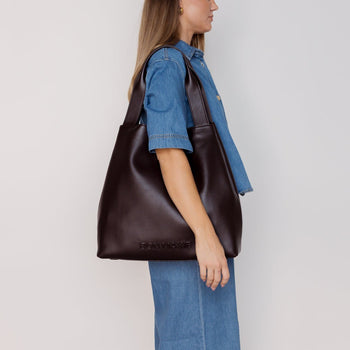 Slouchy Tote - Nappa Leather - Dark Chocolate