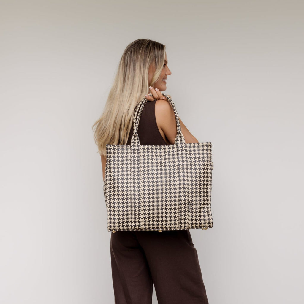 Banana Houndstooth Large Tote Bag main image 1