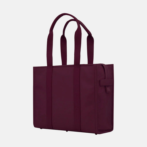 Large Structured Tote Bag - Burgundy Leather/Nylon