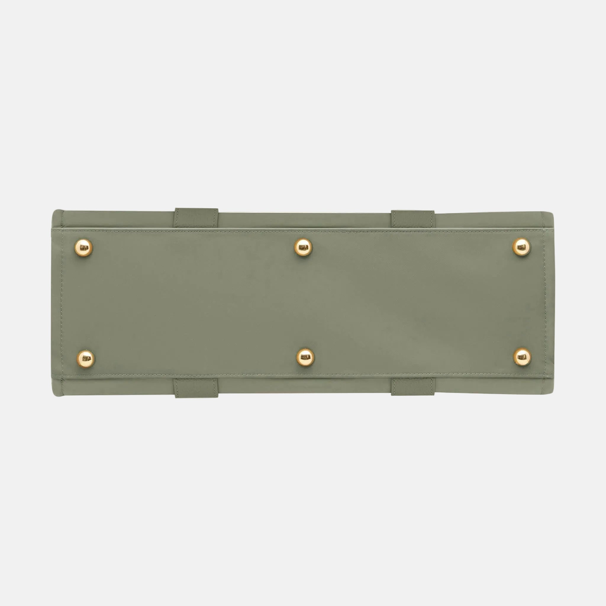 Large Structured Tote Bag in nylon with leather - Sage